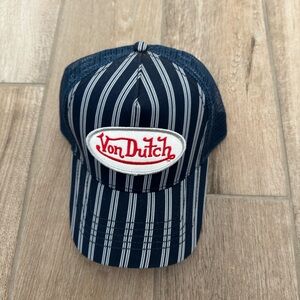 Von Dutch navy and red stripes trucker